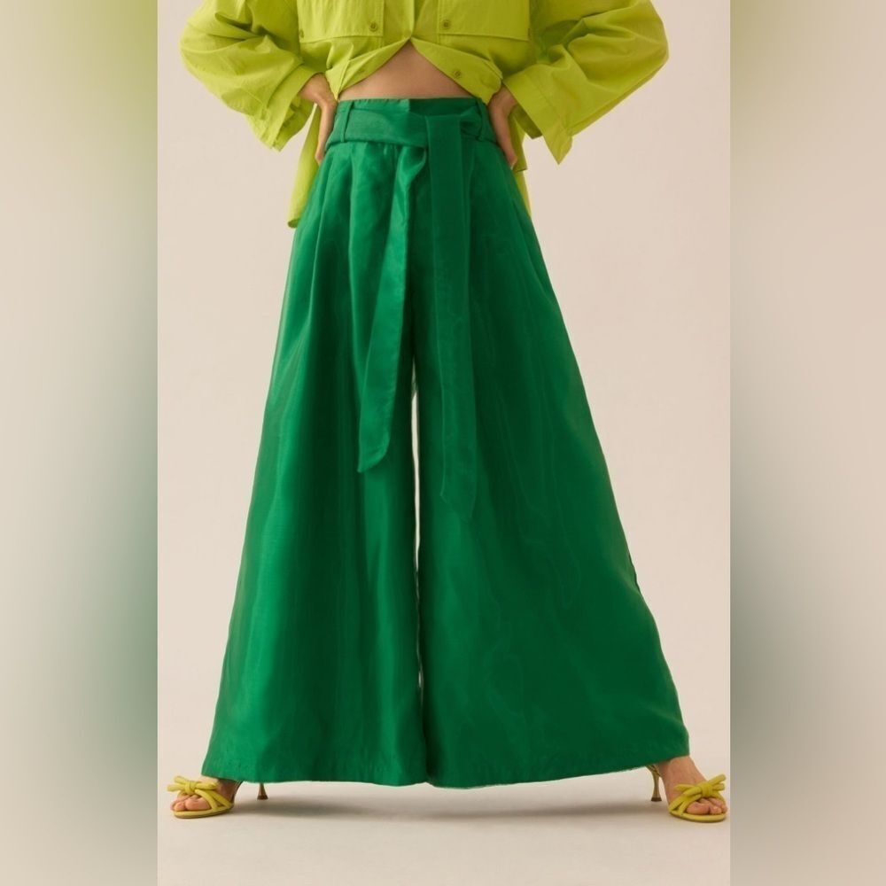 Eva Franco Belted Wide-Leg Pants Size 4